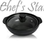 Black Casserole Round Claypot with Glass Lid