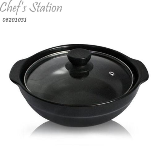 Black Casserole Round Claypot with Glass Lid