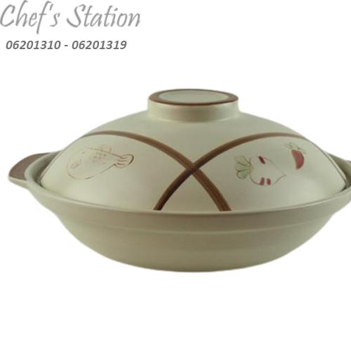 White Casserole Shallow Claypot