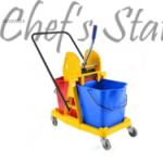 Wringer Cart with Double Bucket Pail 60L