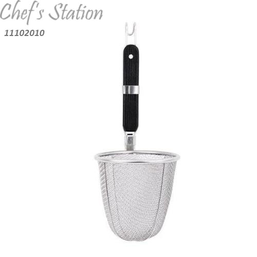 Noodle Drainer Mesh With Wood Handle - Black Color