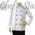 Long Sleeve Chef Uniform Black Button Black Trim
