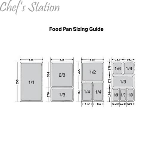 food pan size