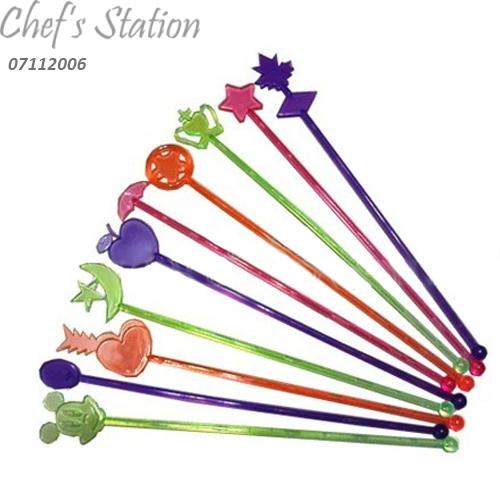 Plastic Assorted Color Swizzle Stick Stirrer