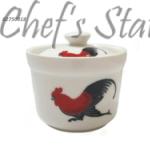 Porcelain Steam Pot 4" (Cock Pattern)