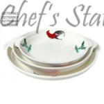 Porcelain  Double Sided Handle Plate 7"-10" (Cock Pattern)