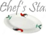 Porcelain Oval Plate 10" (Cock Pattern)