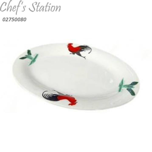 Porcelain Oval Plate 10" (Cock Pattern)