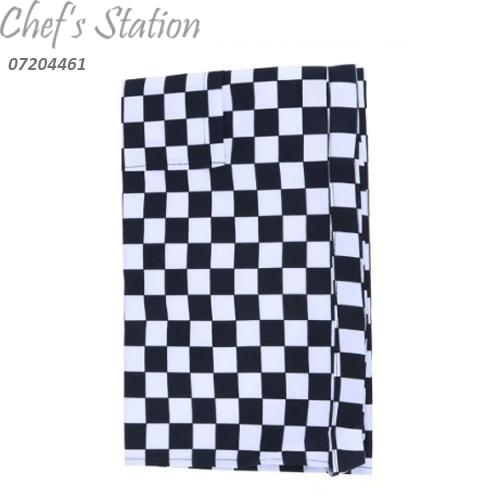 Half Size Cloth Apron Plaid Black & White