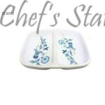 YC Royal Blue Double Compartment Sauce Dish