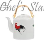 Cock Design with Bamboo Handle Teapot