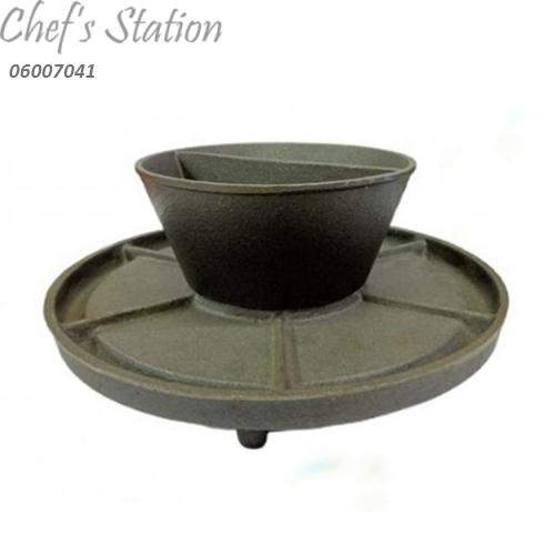 Hot Plate Set Cast Iron Bowl with Divider