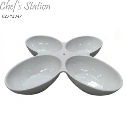 Porcelain Oblong 4 Compartment Bowl