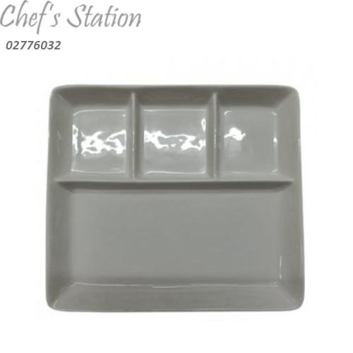 Porcelain Rectangle 3 Top Compartment Plate