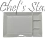 Porcelain Rectangle 3 Compartment Plate