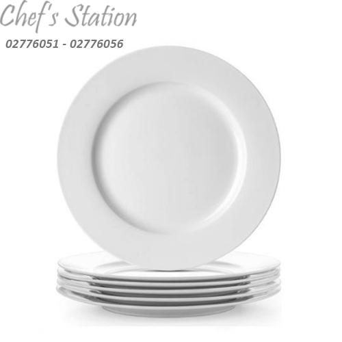 Porcelain Round Rim Plate Ivory Color