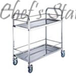 2-Tier Bar Service Trolley Cart (Double Handle)