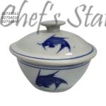 Porcelain Small Blue Fish Pot - No Inner