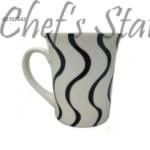 Porcelain Mug 330ml Black Wavy Line