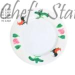 YC Rooster Rim Round Plate 6.25"-10"