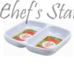 YC Red Longevity Double Compartment Sauce Dish