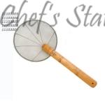 Bamboo Handle Square Net Steel Skimmer