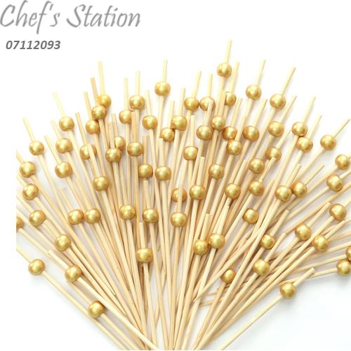 Cocktail Pick 12cm Gold/Silver Ball