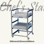 Glass Rack Trolley 4 Tier