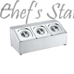 Stainless Steel Condiment Dispenser Rack (3 Compartment)