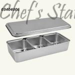 Stainless Steel Japanese Style Condiment Box (3 Compartment)
