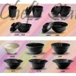 YC Black Series Cup & Cover, Round Soup Bowl& Cover