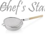 Double Mesh Strainer Wood Handle