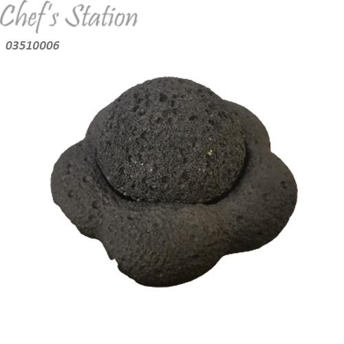Serving Volcanic Rock Ball with Cupper Plate