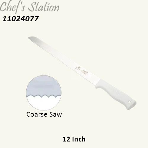 Coarse Serrated White Bakelite Handle Bread Knife 12"-14"